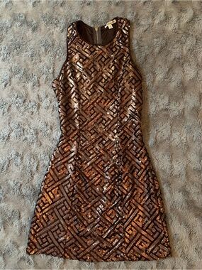 Marineblu Boutique Brown Sequin Party Dress